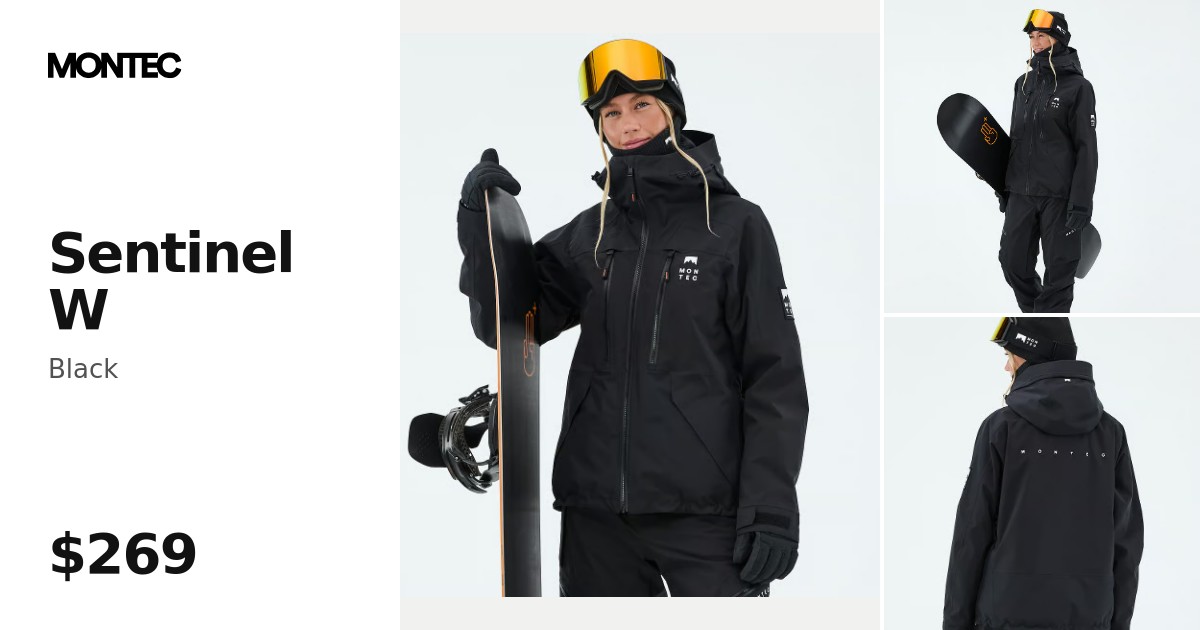 Montec Sentinel W Snowboard Jacket Women Black | Montecwear.com