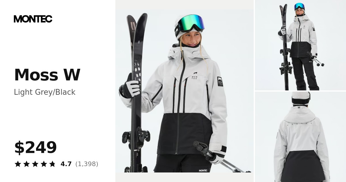 Montec Moss W Ski Jacket Women Light Grey/Black | Montecwear.com