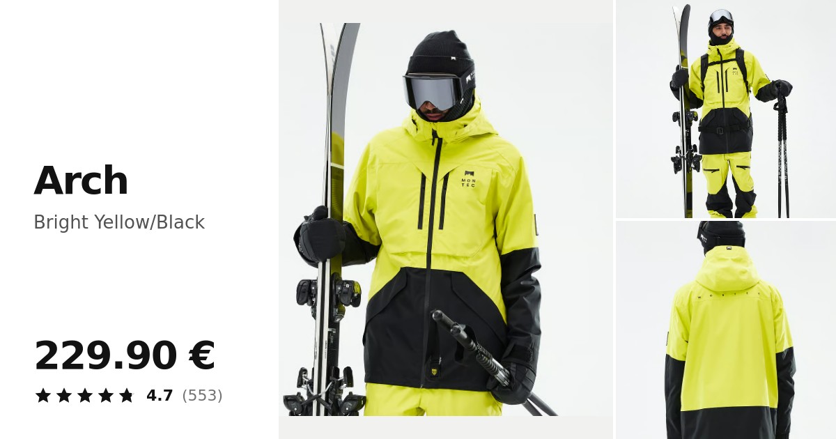 Montec Arch Ski Jacket Men Bright Yellow/Black | Ridestore.com