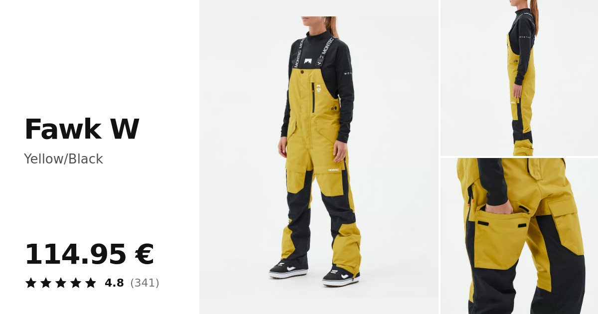 Montec Fawk W Snowboard Pants Women Yellow/Black | Ridestore.com