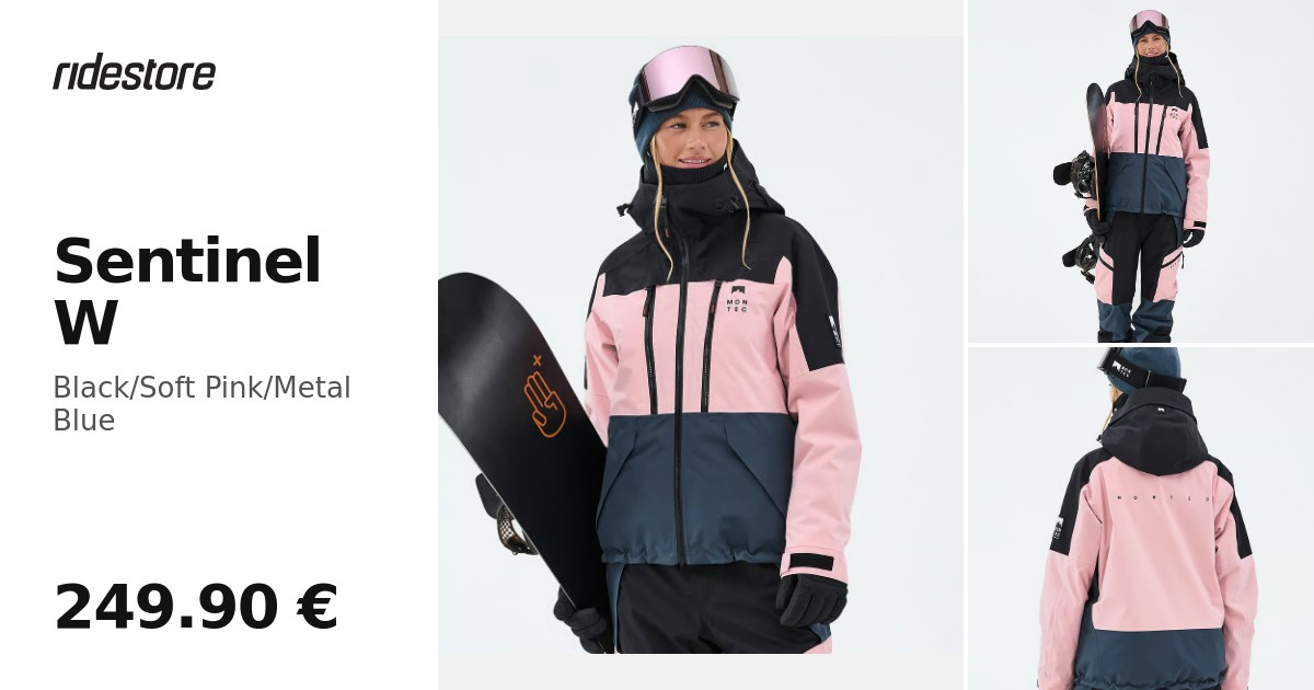 Montec Sentinel W Snowboard Jacket Women Black/Soft Pink/Metal